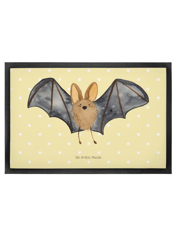 Schmutzmatte Fledermaus Flügel ohne Spruch in Gelb Pastell