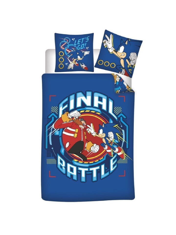 Sonic Kinderbettwäsche Set aus Baumwolle Bettbezug 140x200 cm in Blau