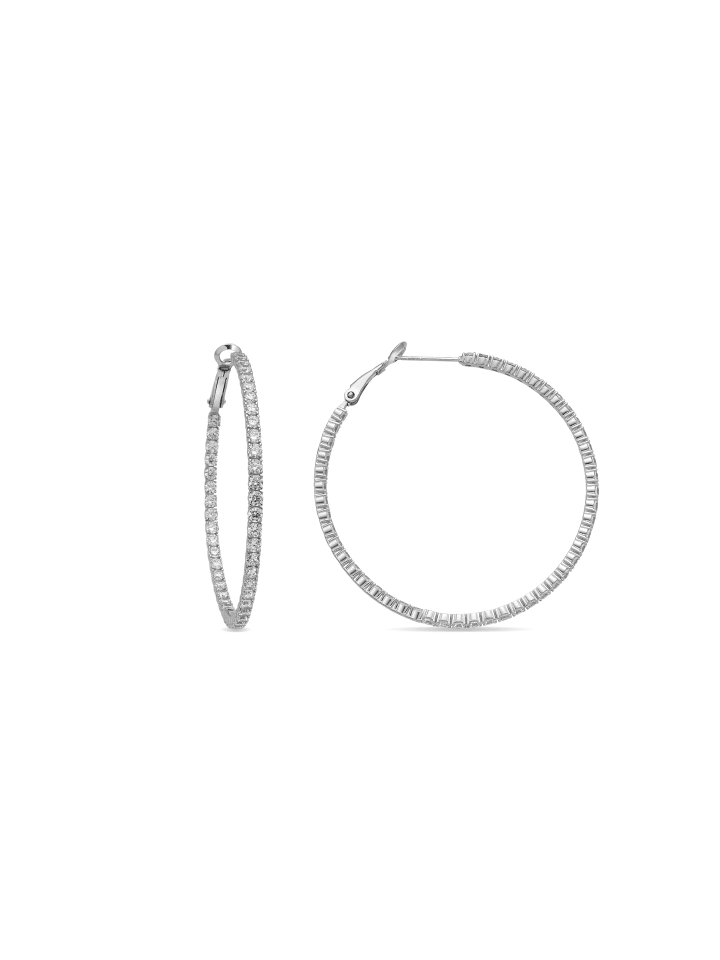 Ohrringe aus 925er Feinsilber mit Zirkonia und Glanz, rhodiniert – Elior