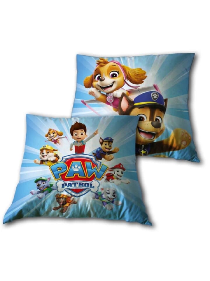 Paw Patrol Kissen 1-Stück Velboa 40x40 cm Kinderkissen Dekokissen in Blau