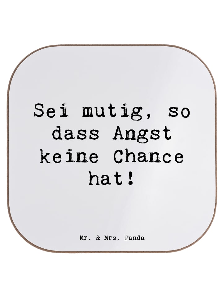 Bierdeckel Spruch Angst überwinden mit Spruch in Weiß