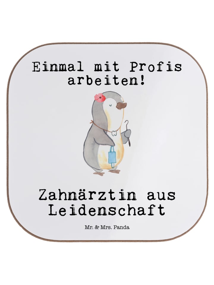 Tischuntersetzer Zahnärztin Leidenschaft mit Sp... in Weiß