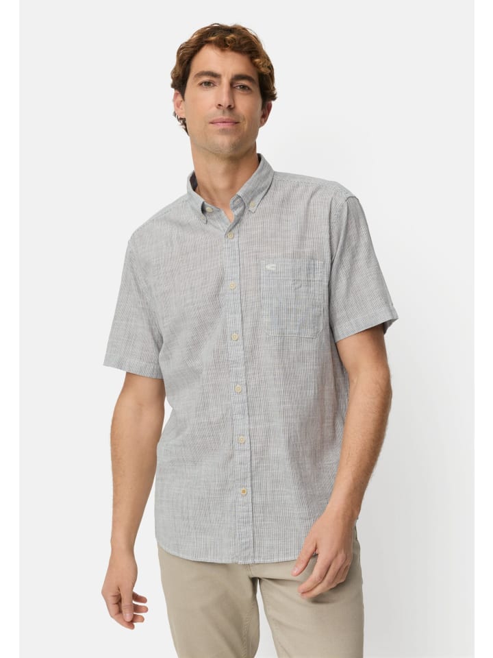 Kurzarmhemd mit Kontrastdetails in Offwhite