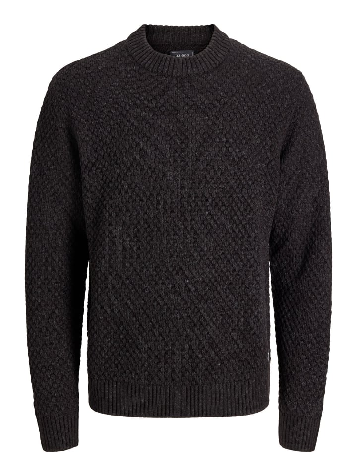 Strickpullover in Dark Grey Melange