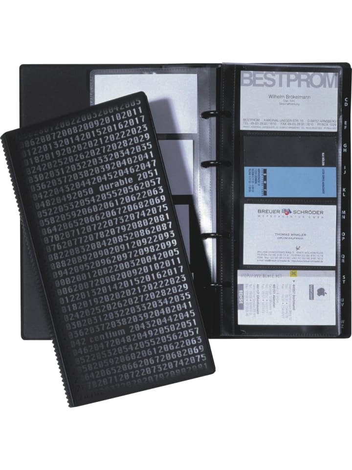 Visitenkartenringbuch Visifix centium für 200 Karten 145x47x255mm s...