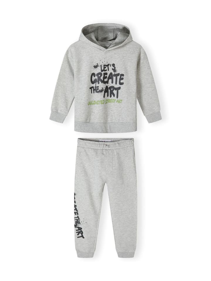 2tlg. Set: Jogginganzug 23fleece124 in graumeliert