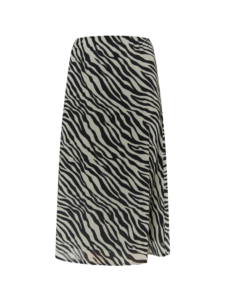 Damen Rock Mit Zebra-Print in Weiss Schwarz