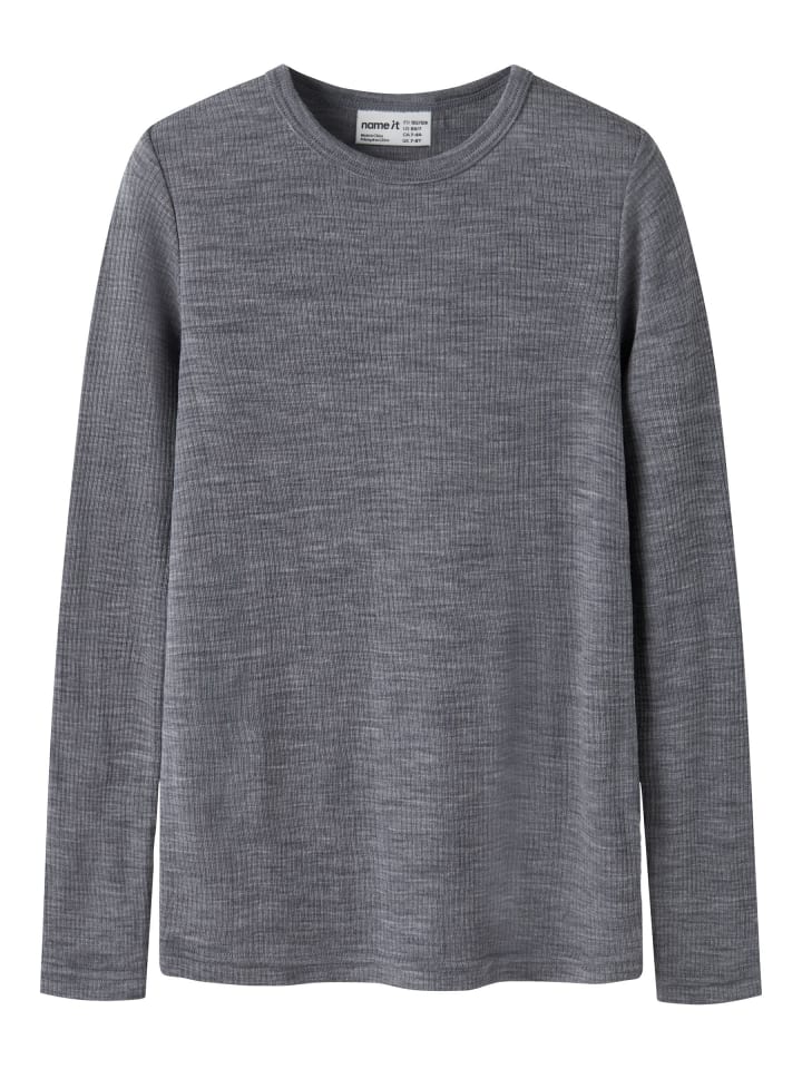 Oberteil mit langen Ärmeln in Folkstone Gray