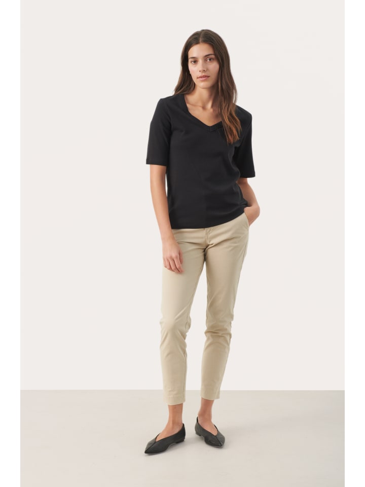 T-Shirt kurzarm RatansaPW Gerade Passform in Black