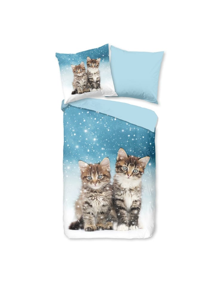 Bettwäsche Katzen in blue