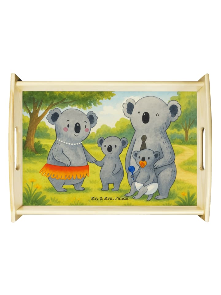 Servierbrett Koala Familie Design ohne Spruch in Weiß