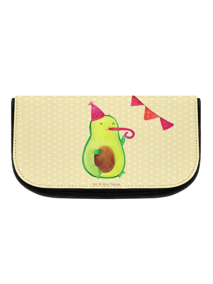 Kosmetik-Organizer Avocado Party Zeit ohne Spruch in Gelb Pastell