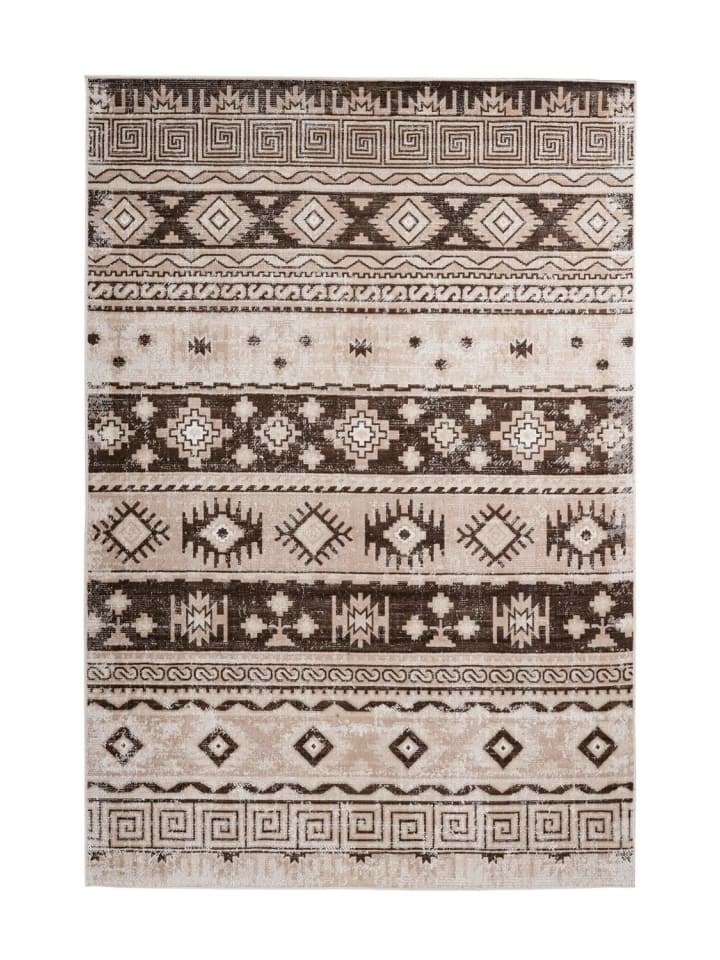Kurzflor Teppich Annalena 325 in Taupe