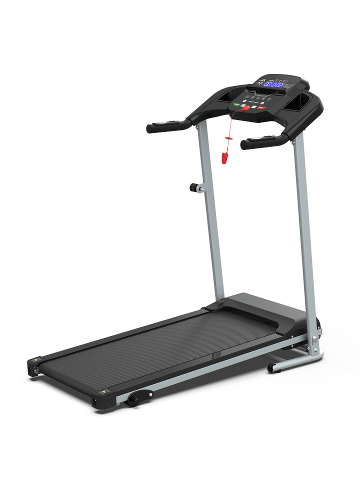 Laufband in Grau 2,5 HP klappbar mit Neigung 120 kg für Zuhause