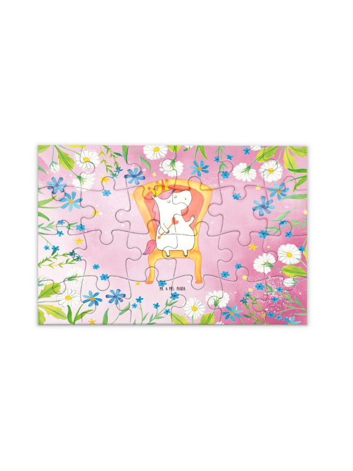 Puzzle Einhorn Prinzessin ohne Spruch in Rot Pastell