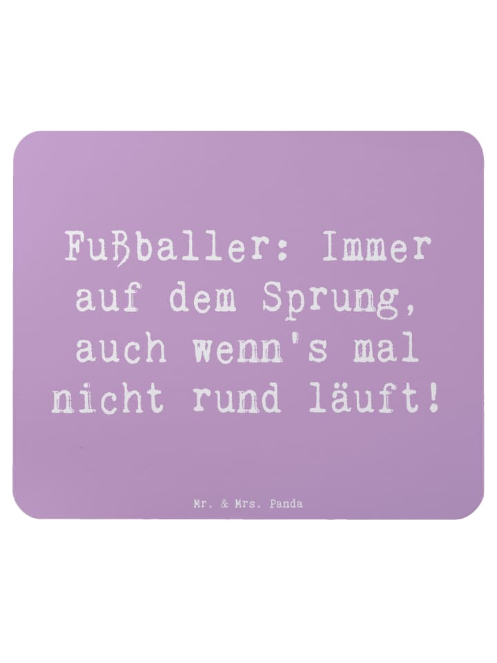 Mousepad Klein Spruch Fußballer Sprung mit Spruch in Lavendeltraum