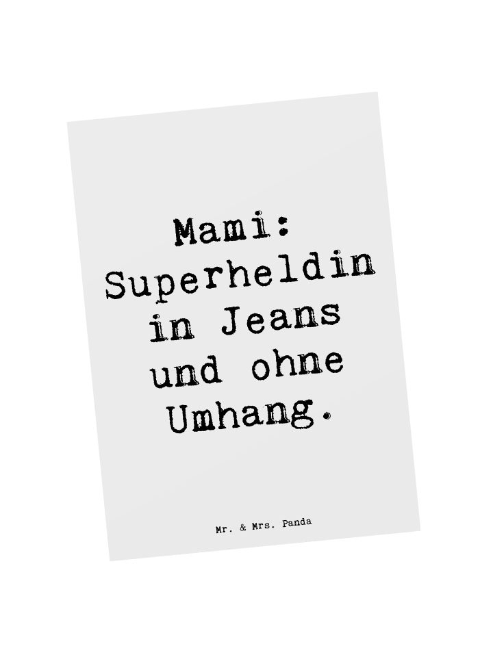 Postkarte Mami Superheldin mit Spruch in Weiß