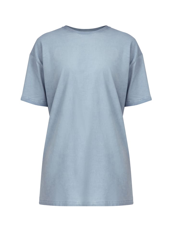 Kurzarmshirt Basic in grey-blue