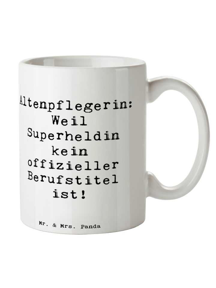 Kaffeetasse Spruch Altenpflegerin Superheld mit... in Weiß