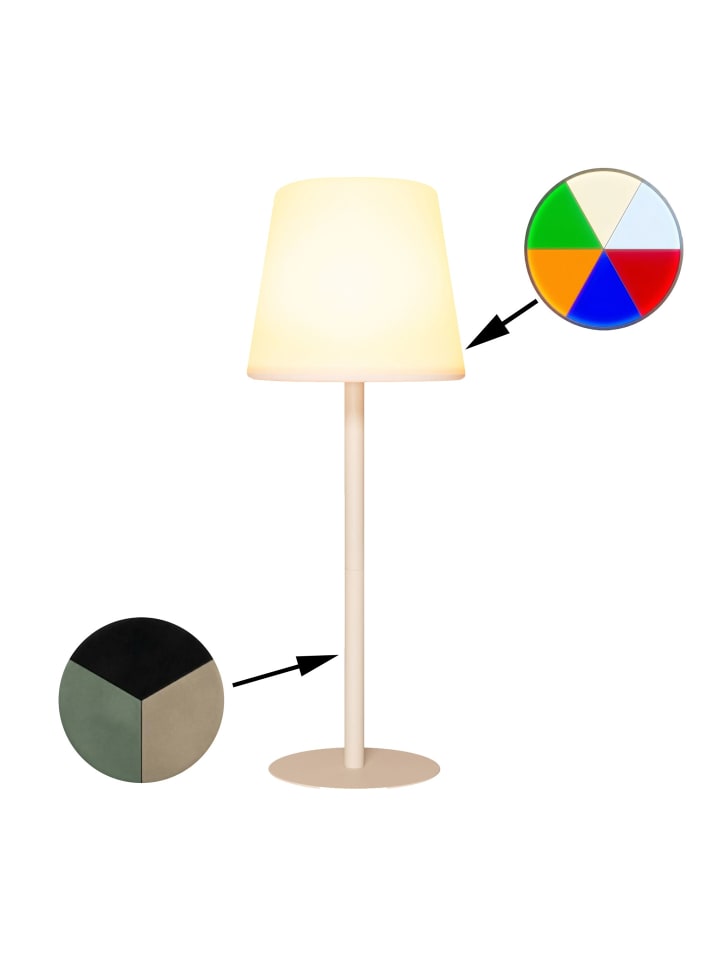 LED Tischlampe Multicolor Innen & Außen 40x15cm in Sand