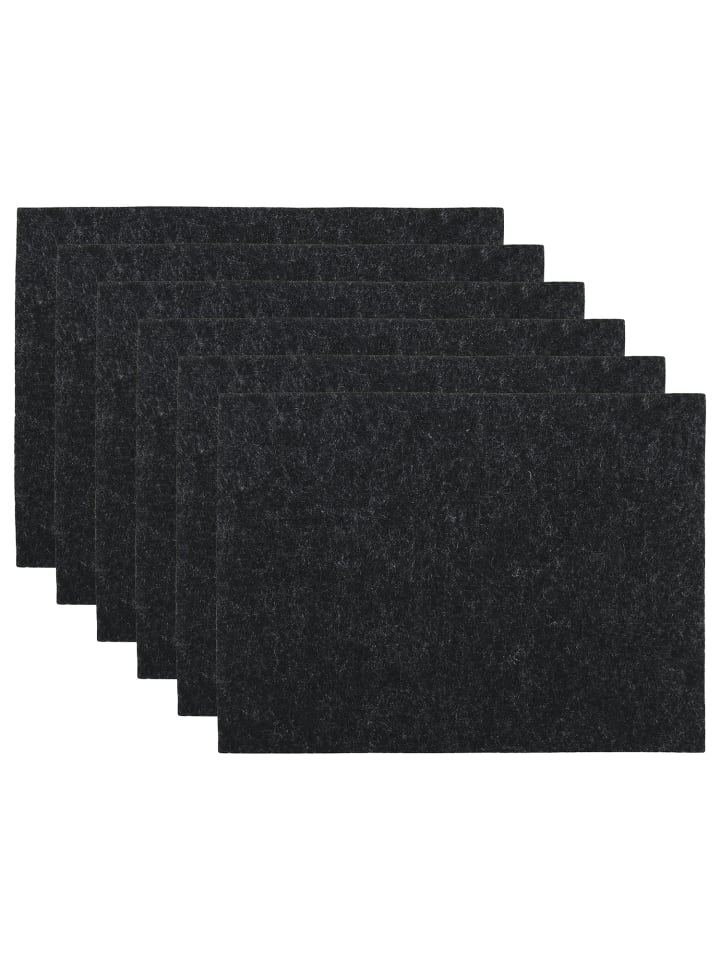 Butlers Tischset FELTO 6er-Set in Schwarz