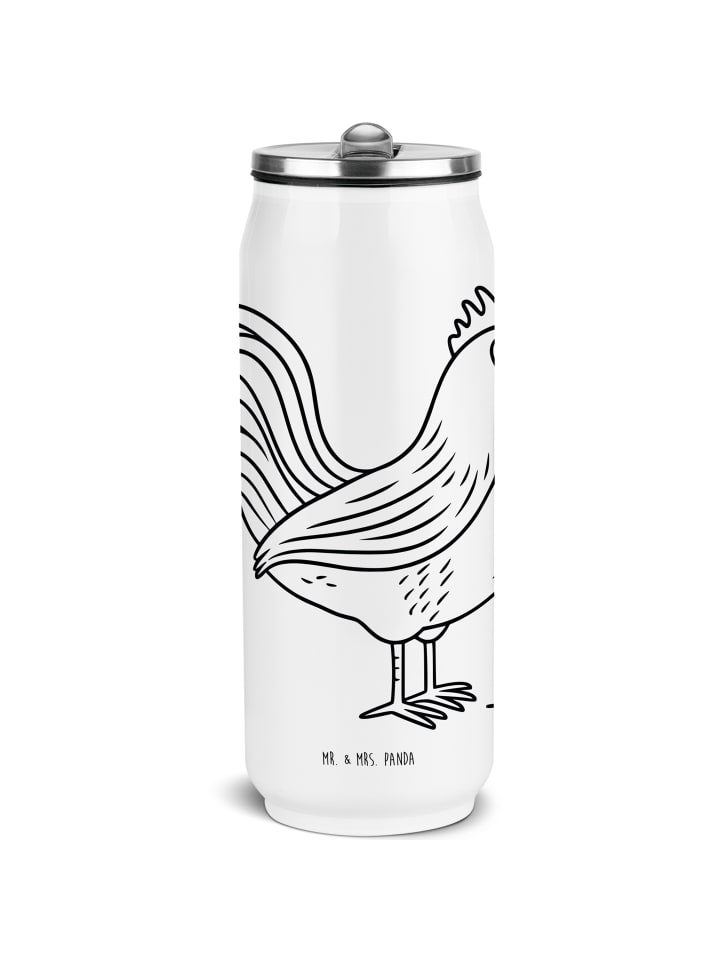 Trinkflasche Hahn Korn ohne Spruch in Weiß