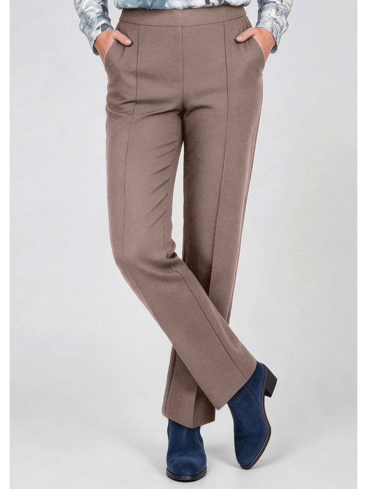 Kurzgröße:  Jerseyhose CARLA aus Flanell in taupe