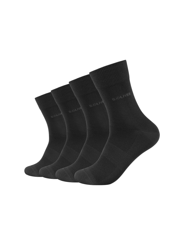 Socken 4er Pack black black