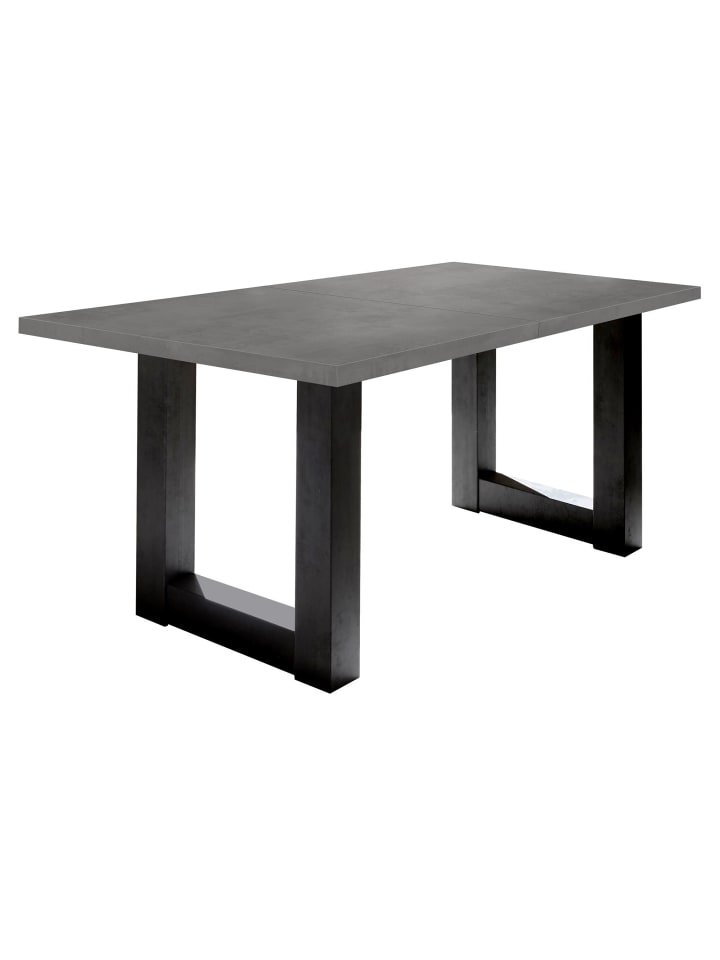 ESSTISCH ausziehbar Eila 7 140 x 90 x 75 Esszimmertisch Schwarzstahl/Graphit