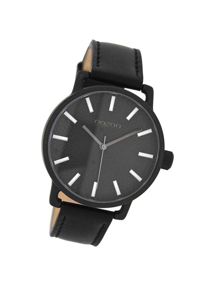 Analog-Armbanduhr Oozoo Timepieces schwarz groß (ca. 40mm)
