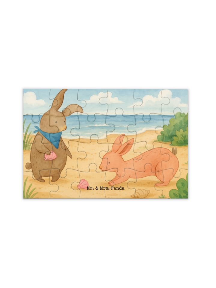 Puzzle Hasen Muschel Design ohne Spruch in Weiß