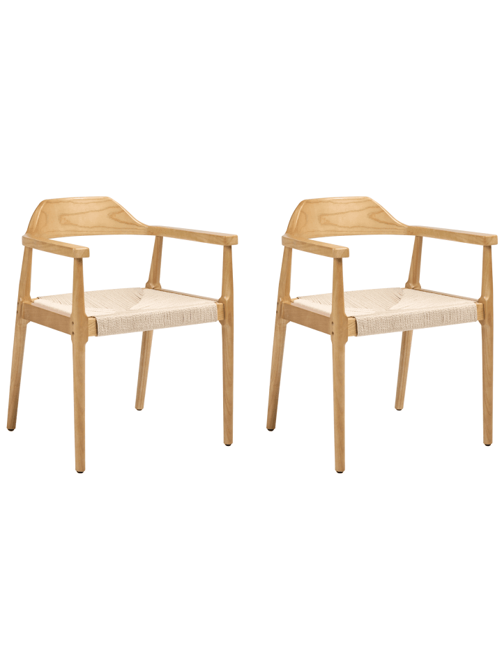 2er-Set Esszimmerstuhl OAKDALE in Braun/Beige