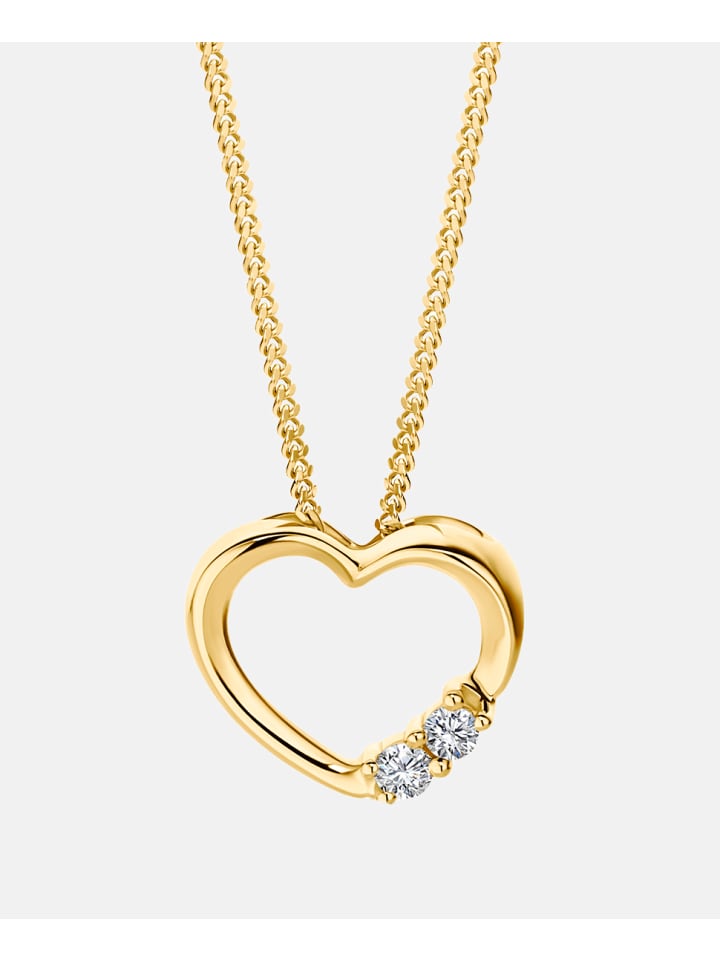 Halskette aus 375 Gelbgold mit 0.05 Karat Diamant