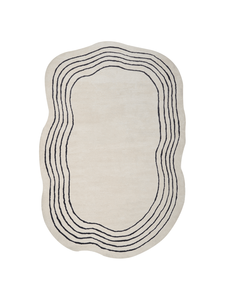 Kurzflor RAMZAN in Beige/Schwarz - (W) 200 x (L) 300 cm