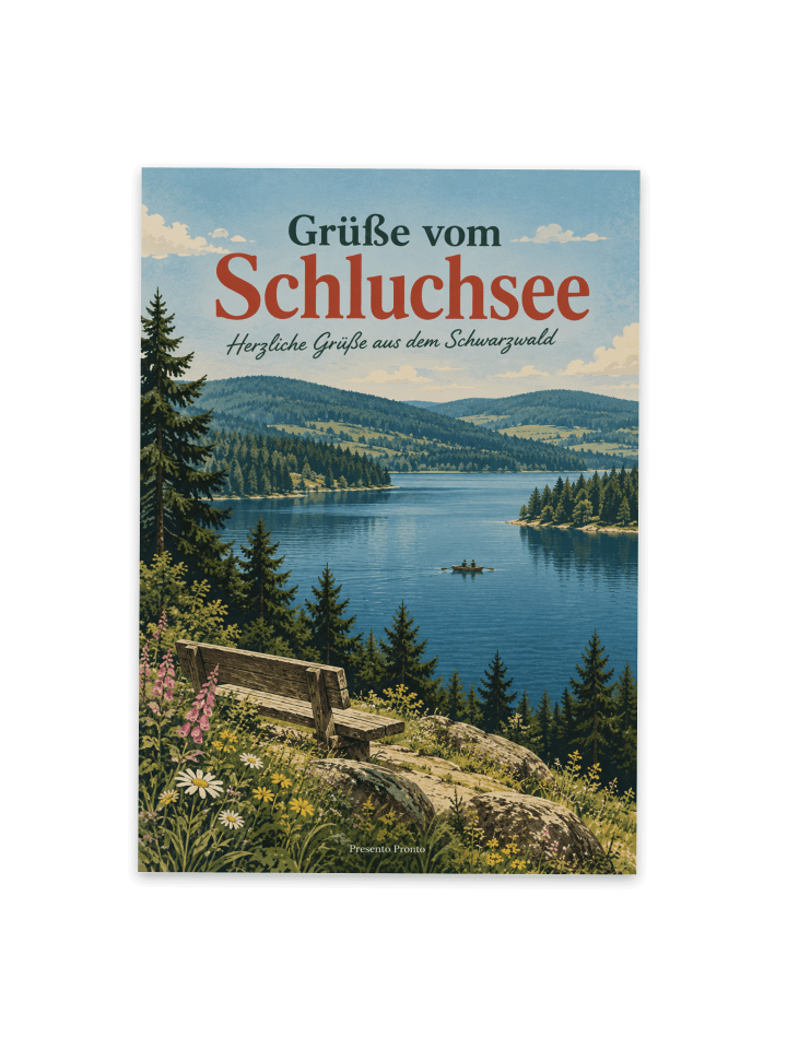 Postkarte See zeitlos Design mit Spruch in Weiß