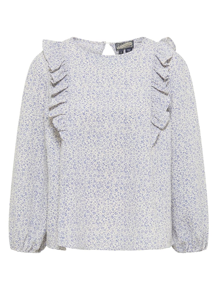 Damen Blusenshirt in Blau Wollweiss