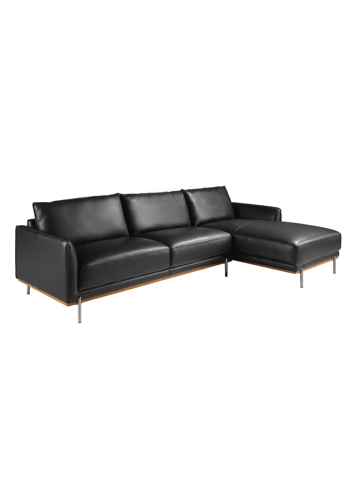 Chaise longue Sofa 6197 in Schwarz / Stahl