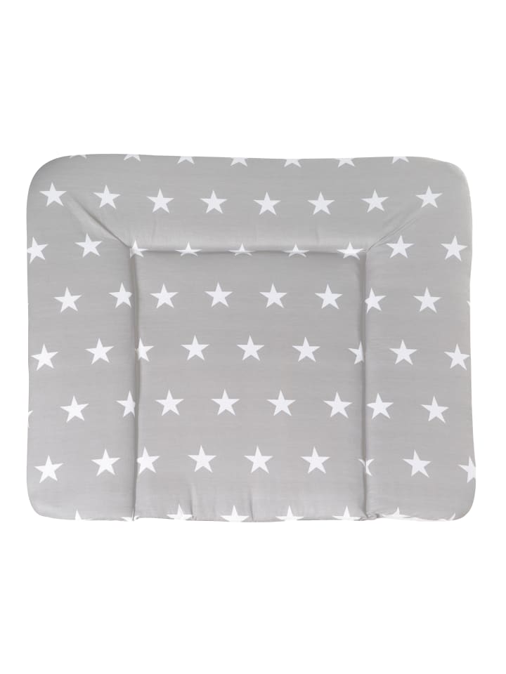 Wickelauflage 'Little Stars' - Sternmotiv - Grau / Weiß