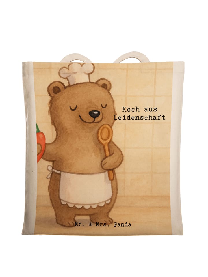 Tote Bag Koch Leidenschaft Design mit Spruch in Weiß