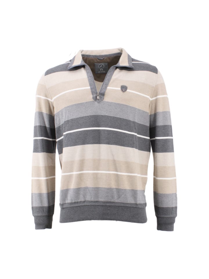 CLAUDIO Troyer mit Streifen in Beige-grau