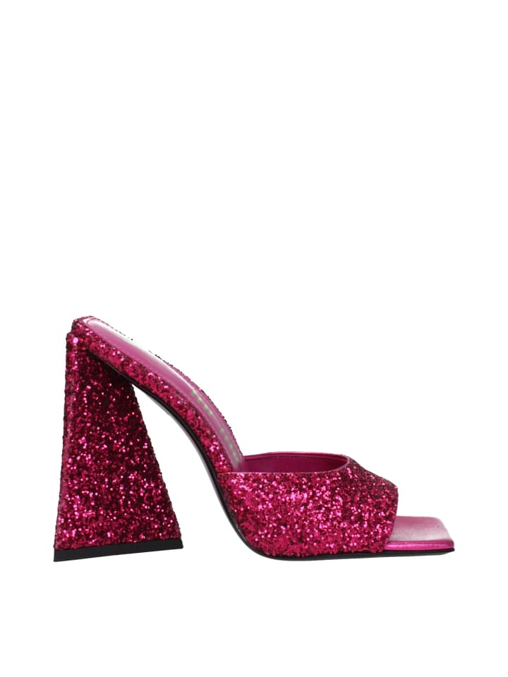 Pink Kunststoff Plateau Sandalen
