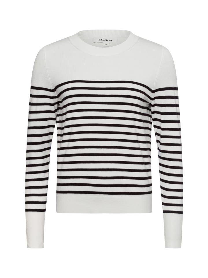 Pullover in weiß schwarz - 0001