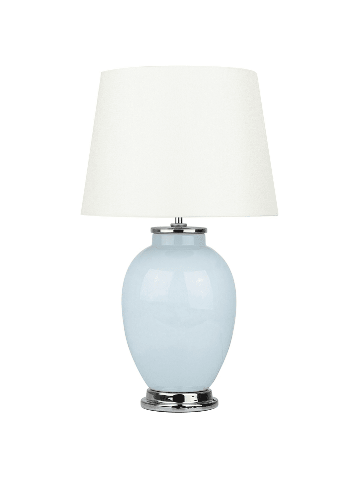 Tischleuchten BRENTA in Blau/Weiß - (W) 33 x (H) 56 x (L) 33 cm