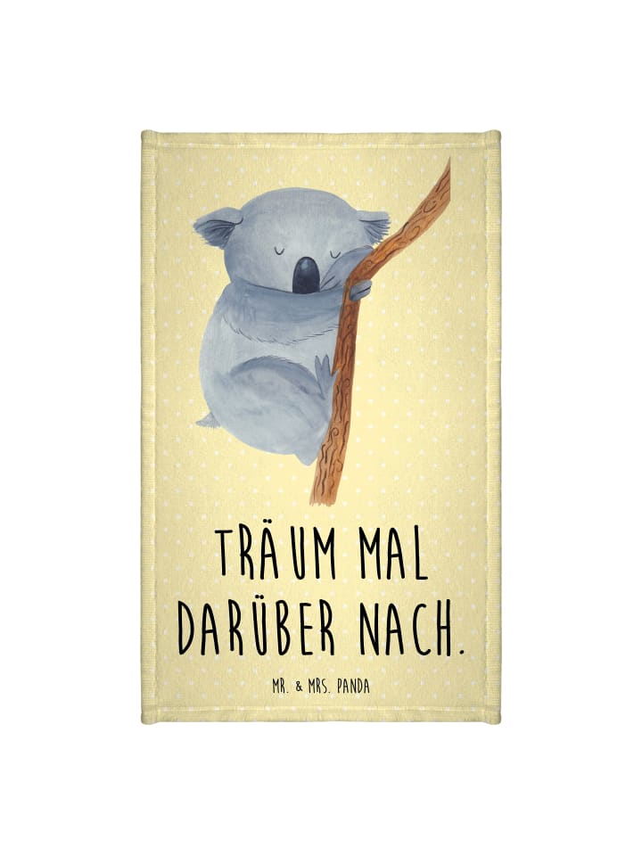 Handtuch Koalabär mit Spruch in Gelb Pastell