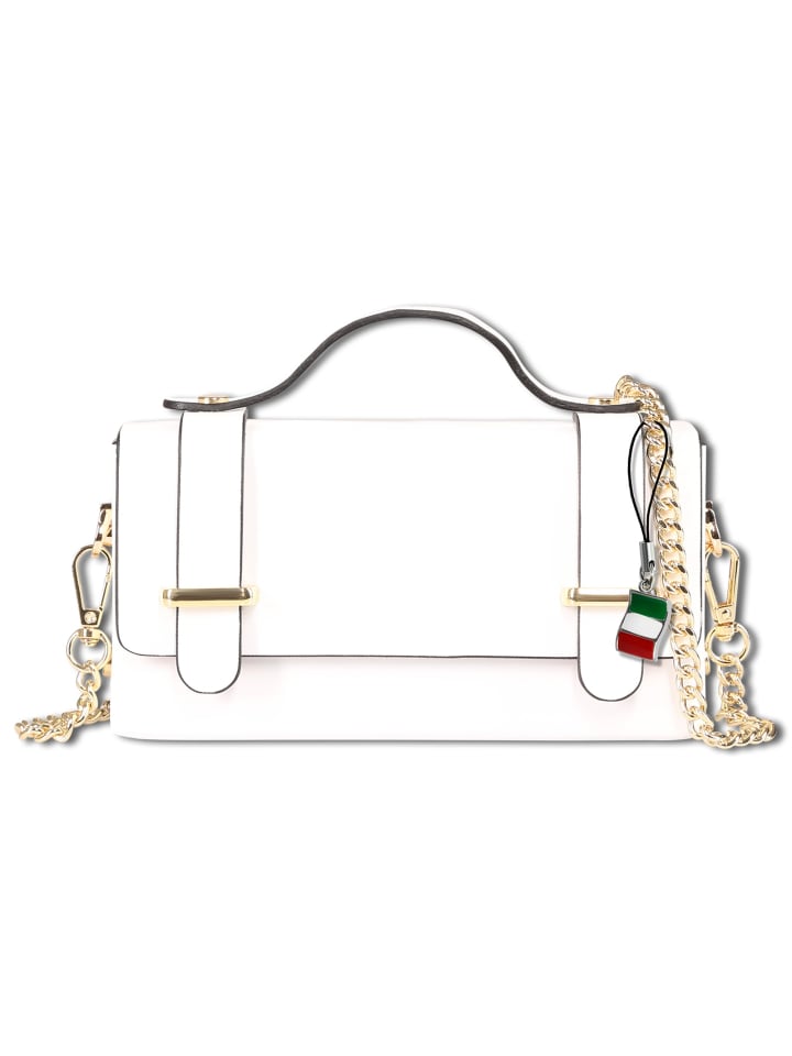Florence Handtasche Leder weiß ca. 19cm