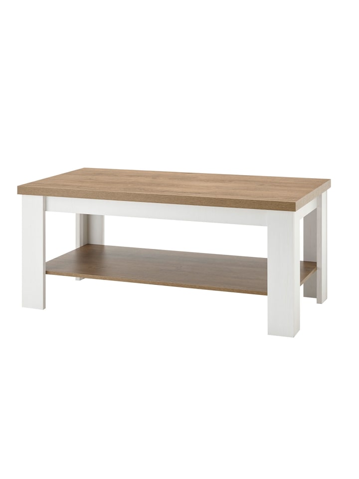 Couchtisch Provence Pinie weiß / Eiche hell 120  / 60  / 50cm