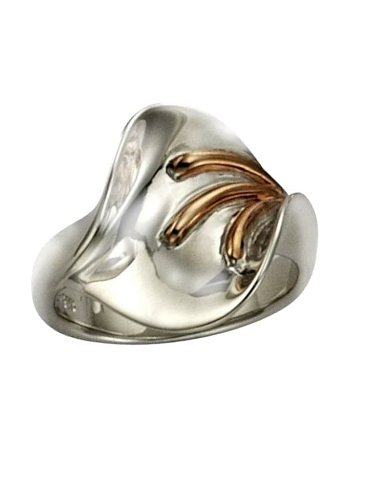 Ring Silber 925 Sterling Silber, vergoldet (Rosegold 375) Größe ca. 56mm