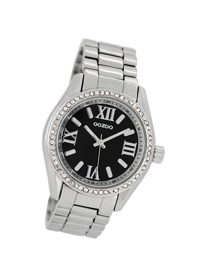 Analog-Armbanduhr Oozoo Vintage Series schwarz groß (ca. 40mm)