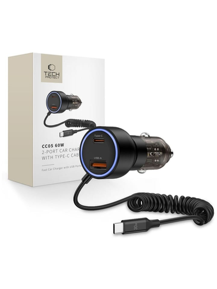 CC05 AutoLadegerät 2 Port PD60 W USB-C Kabel