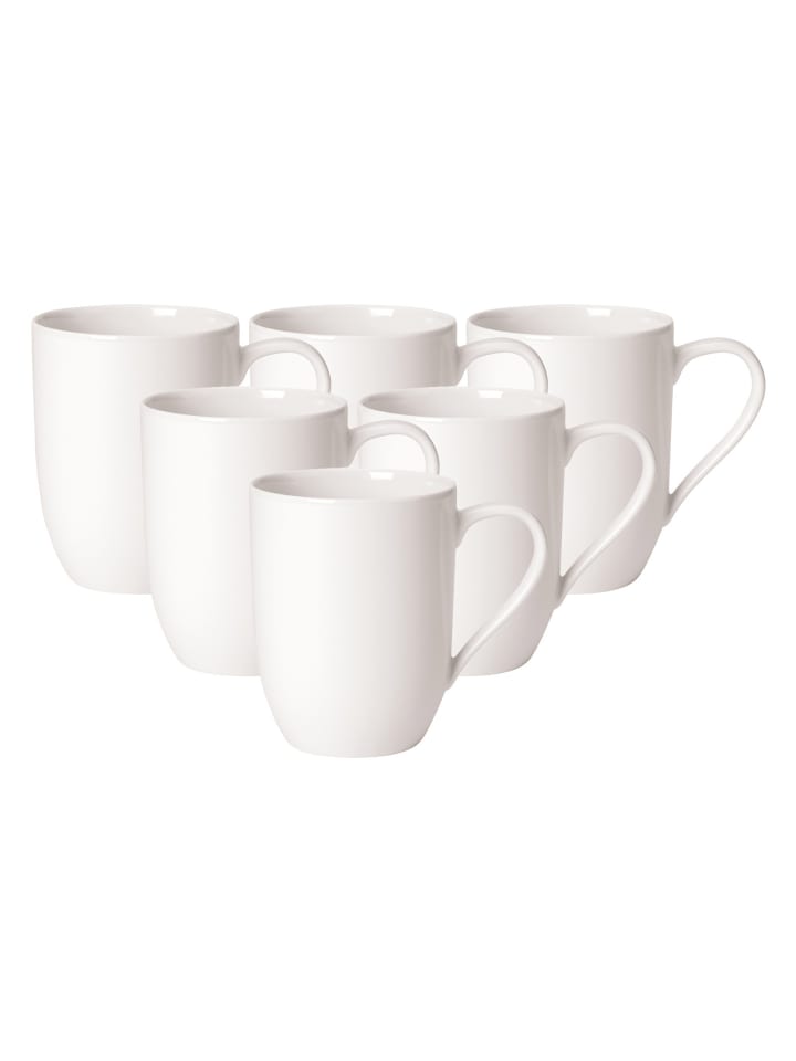 6er Set Kaffeebecher For Me in 290 ml in weiß